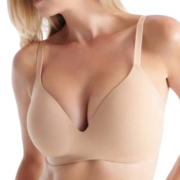 NWT KNIX Wingwoman Contour Bra Nude Wireless Size 6+ Minimalist 32F 34E 34F - Picture 1 of 16